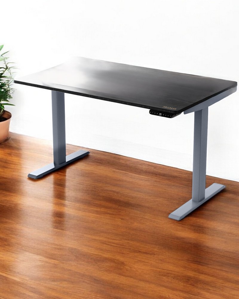 48" Adjustable Black and Gray Stainless Steel Standing Desk