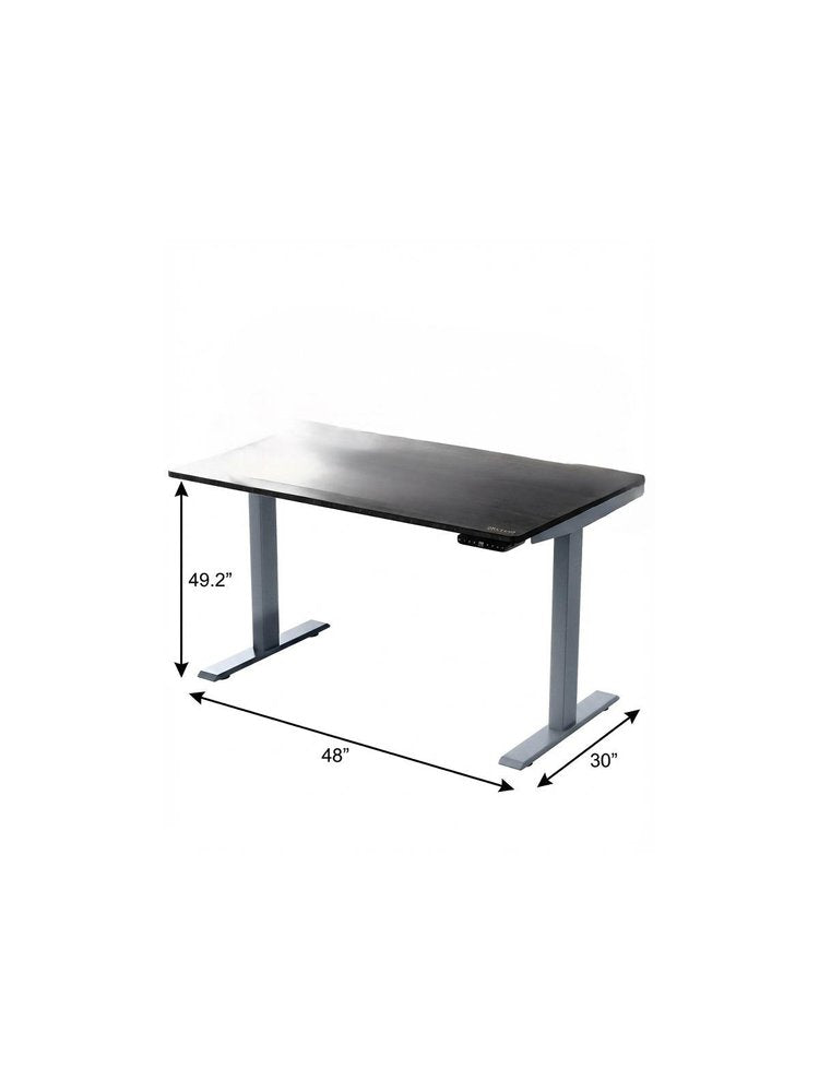 48" Adjustable Black and Gray Stainless Steel Standing Desk