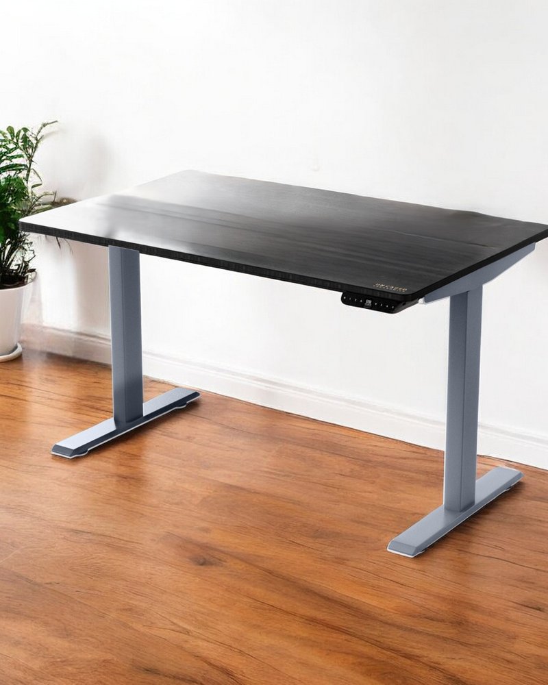 60" Adjustable Black and Gray Stainless Steel Standing Desk