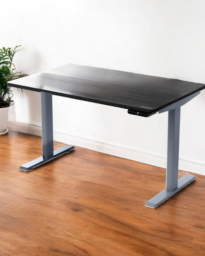 60" Adjustable Black and Gray Stainless Steel Standing Desk