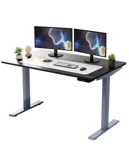60" Adjustable Black and Gray Stainless Steel Standing Desk