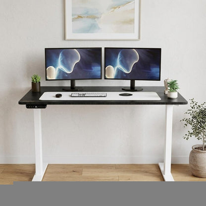 60" Adjustable Black and White Stainless Steel Standing Desk