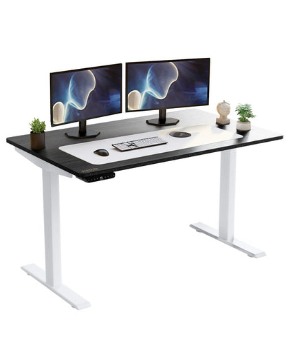 60" Adjustable Black and White Stainless Steel Standing Desk