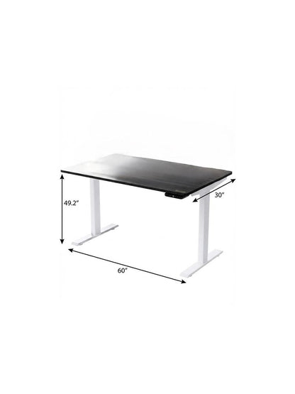 60" Adjustable Black and White Stainless Steel Standing Desk