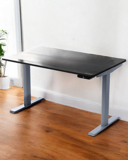 48" Adjustable Black and Gray Stainless Steel Computer Desk