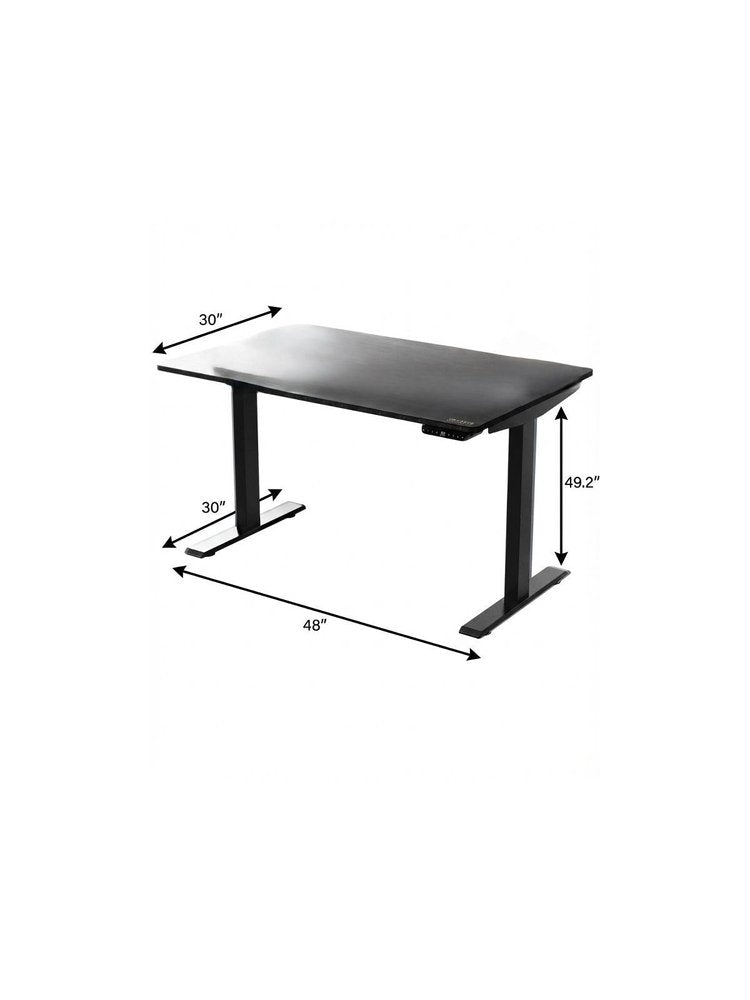 48" Adjustable Black Stainless Steel Computer Desk