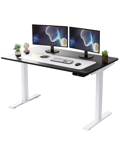 30" Adjustable Black and White Stainless Steel Computer Desk