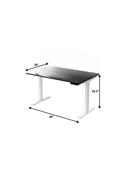 48" Adjustable Black and White Stainless Steel Computer Desk