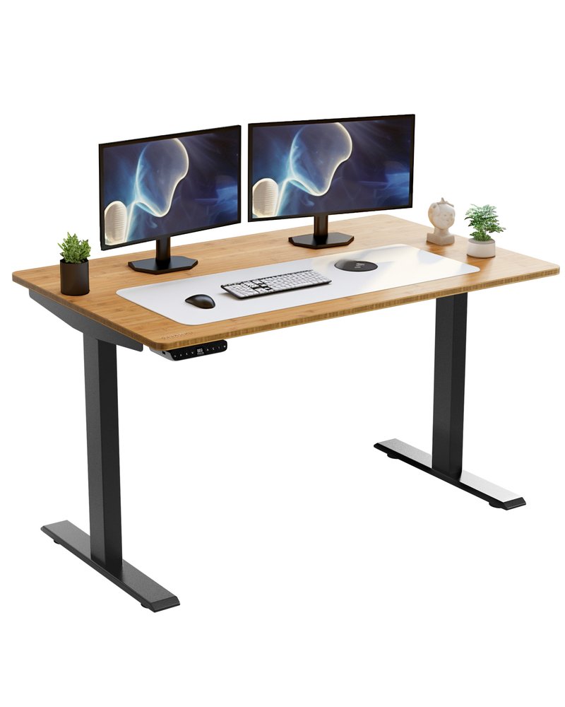 48" Adjustable Brown and Black Standing Desk