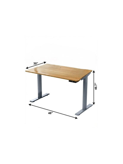 48" Adjustable Brown and Gray Stainless Steel Computer Desk