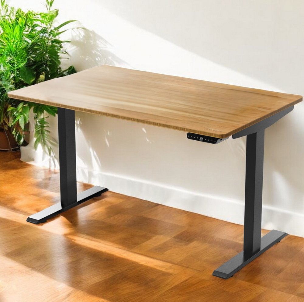 60" Adjustable Brown and Black Standing Desk