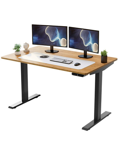 60" Adjustable Brown and Black Standing Desk