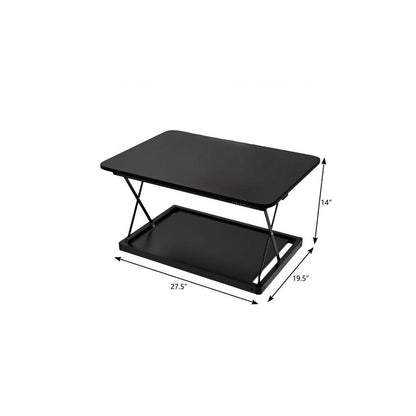 28" Adjustable Black Stainless Steel Standing Desk Converter