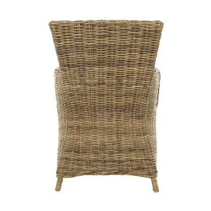 Set of Two Cream and Tan Dining Arm Chairs