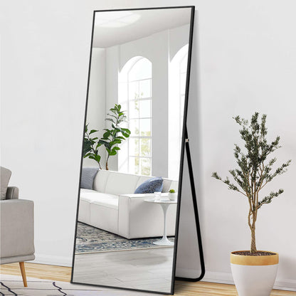 71" Black Metal Framed Standing Mirror