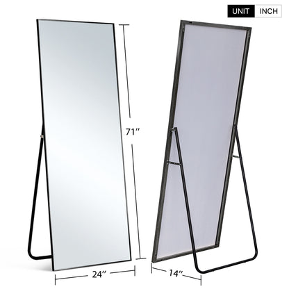 71" Black Metal Framed Standing Mirror