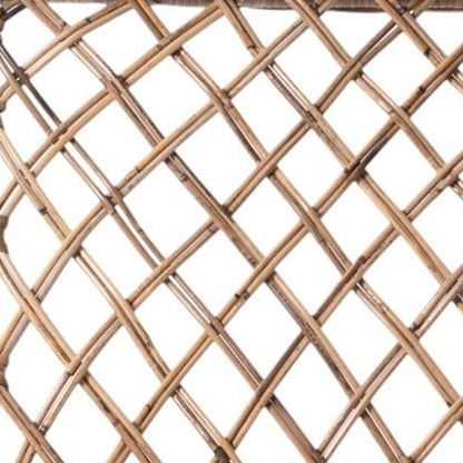 Set of Two Cream Woven Rattan Outdoor Accent Chairs