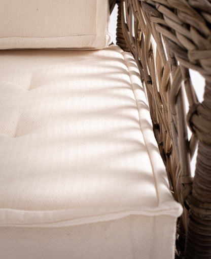 Set of Two Cream and Natural Cross Back Dining Arm Chairs