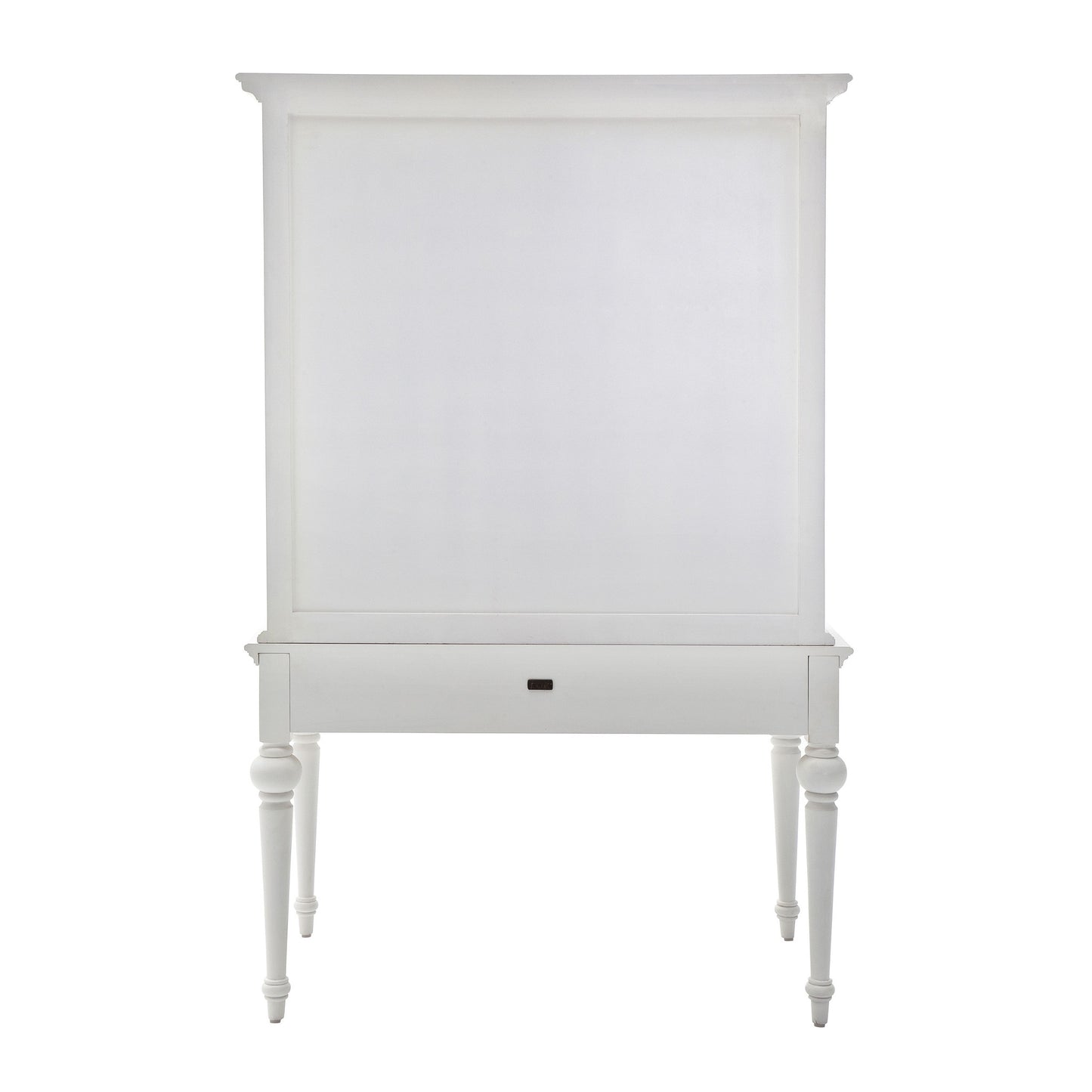 47" White Solid Wood Computer Desk With Hutch With Two Drawers