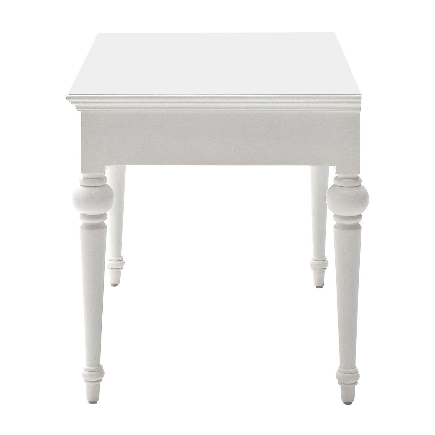 47" White Solid Wood Computer Desk With Hutch With Two Drawers