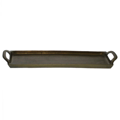 21" Antiqued Bronze Cast Iron Vanity Tray With Handles