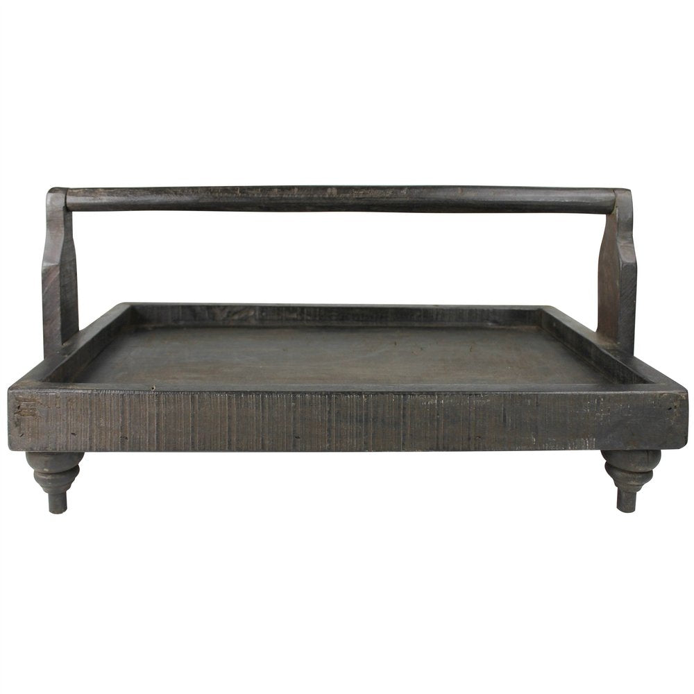 24" Natural Reclaimed Wood Tray With Handles