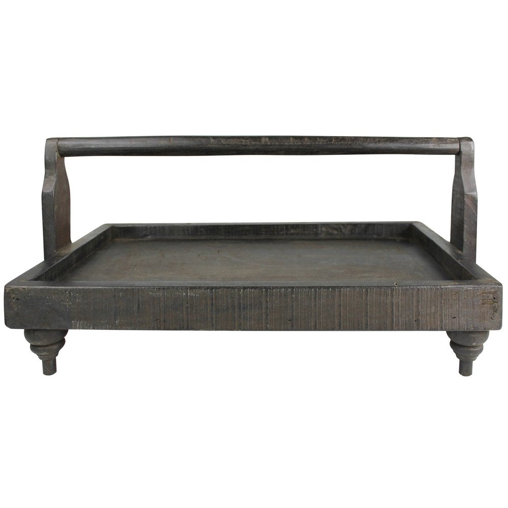 24" Natural Reclaimed Wood Tray With Handles