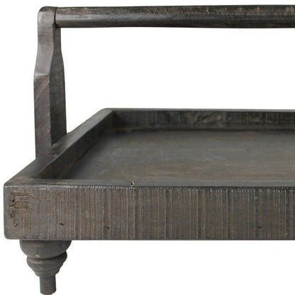 24" Natural Reclaimed Wood Tray With Handles