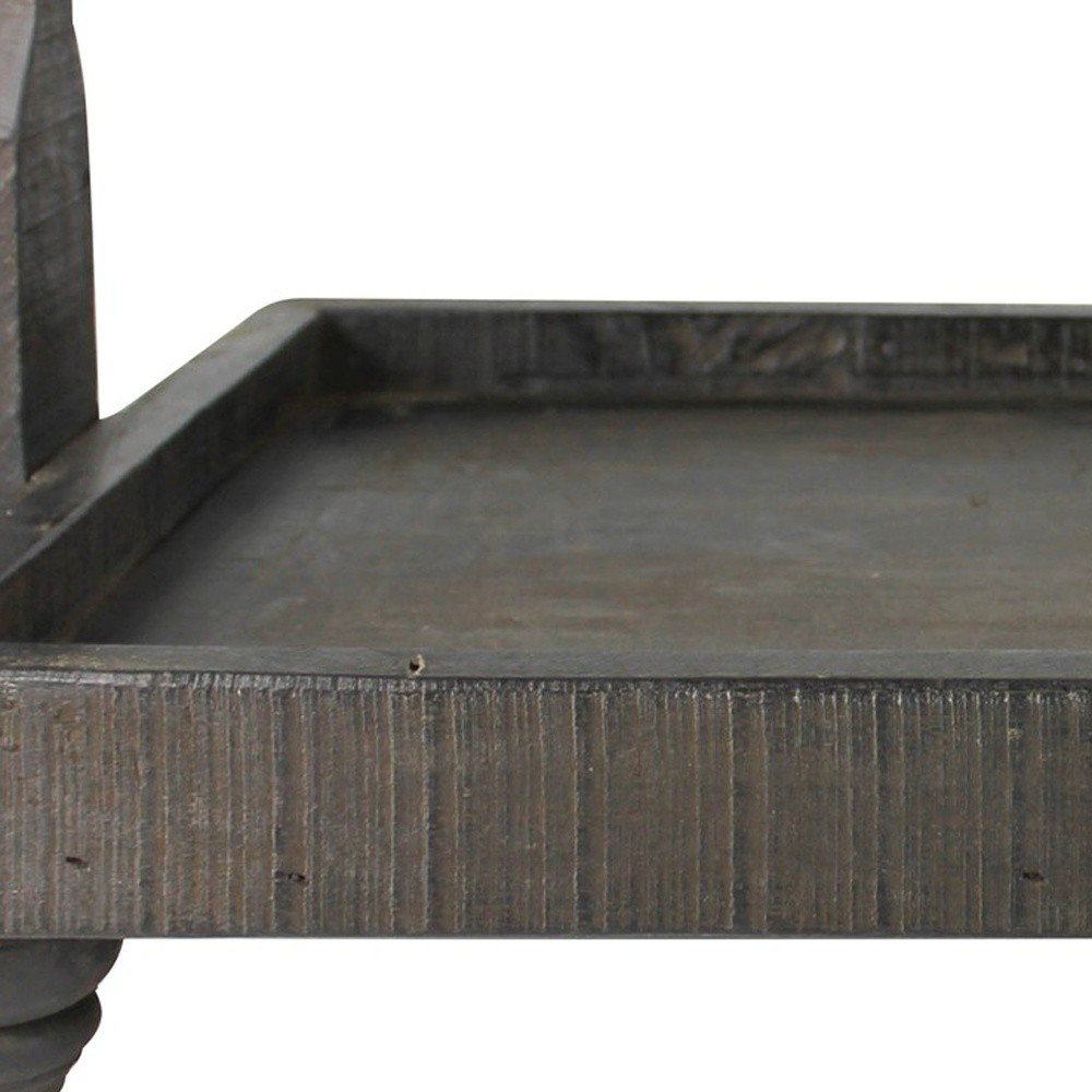 24" Natural Reclaimed Wood Tray With Handles