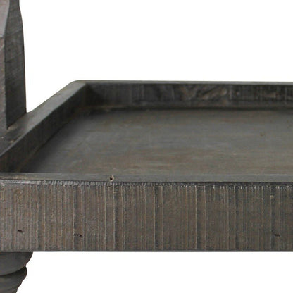 24" Natural Reclaimed Wood Tray With Handles