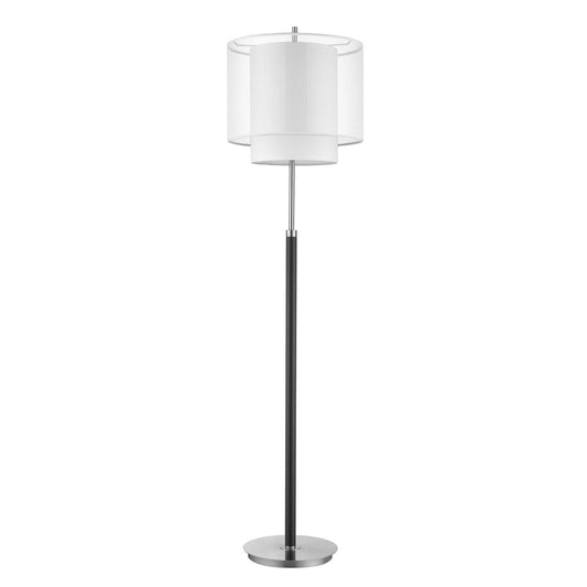 62" Floor Lamp With White Fabric Drum Shade