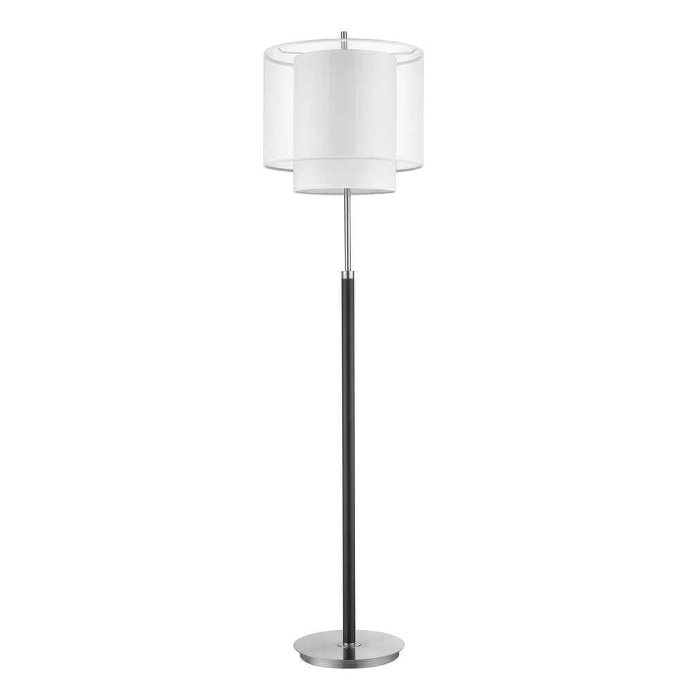 62" Floor Lamp With White Fabric Drum Shade