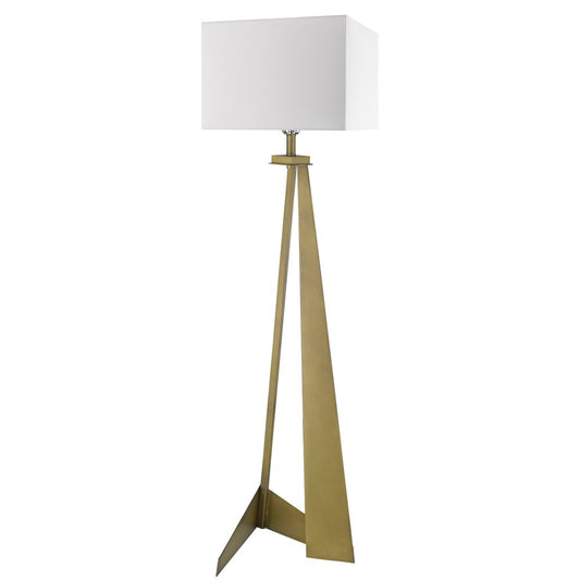 60" Floor Lamp With White Fabric Novelty Shade
