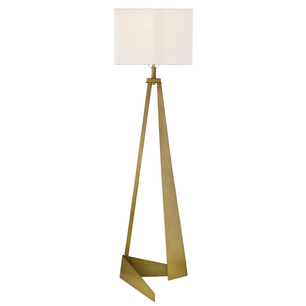 60" Floor Lamp With White Fabric Novelty Shade