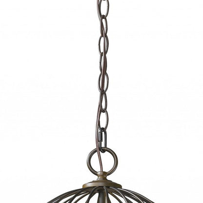 Aria 3-Light Oil-Rubbed Bronze Globe Pendant With Mother Of Pearl Accents