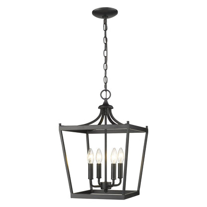 Black Metal Four Light Dimmable Ceiling Light