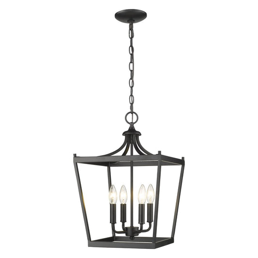 Black Metal Four Light Dimmable Ceiling Light