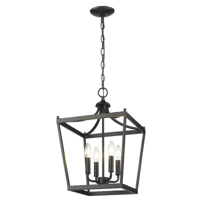 Black Metal Four Light Dimmable Ceiling Light