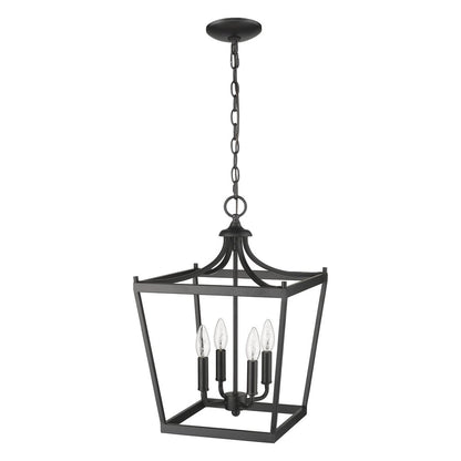 Black Metal Four Light Dimmable Ceiling Light