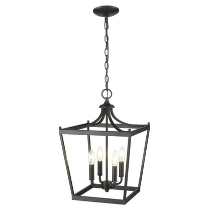 Black Metal Four Light Dimmable Ceiling Light