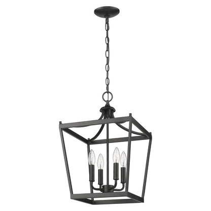 Black Metal Four Light Dimmable Ceiling Light
