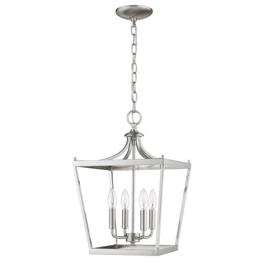 Silver Metal Four Light Dimmable Ceiling Light