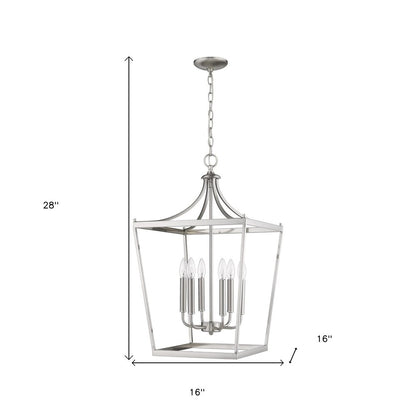 Silver Metal Six Light Dimmable Ceiling Light