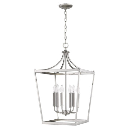 Silver Metal Six Light Dimmable Ceiling Light