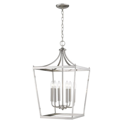 Silver Metal Six Light Dimmable Ceiling Light