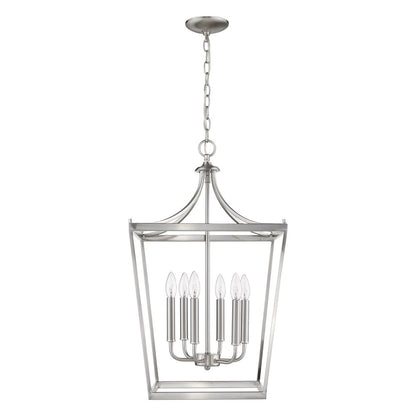 Silver Metal Six Light Dimmable Ceiling Light