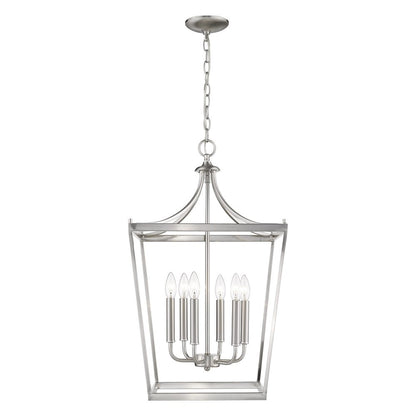 Silver Metal Six Light Dimmable Ceiling Light