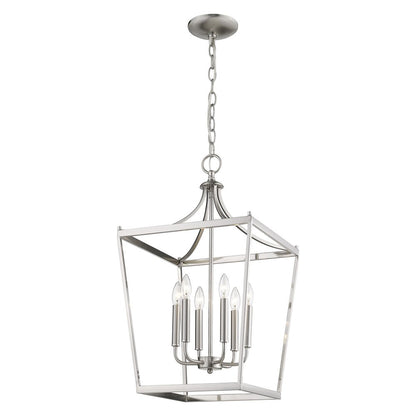 Silver Metal Six Light Dimmable Ceiling Light