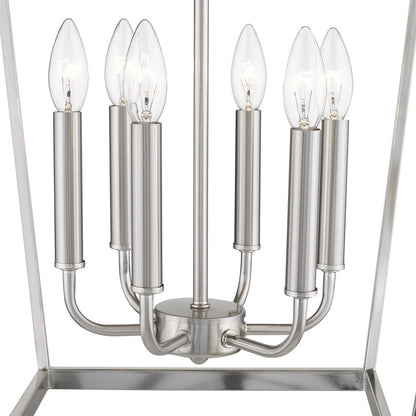 Silver Metal Six Light Dimmable Ceiling Light