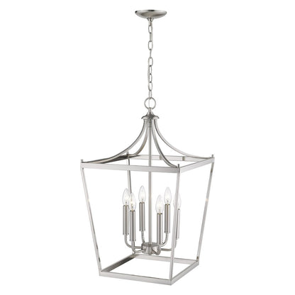 Silver Metal Six Light Dimmable Ceiling Light
